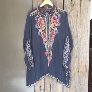 JOHNNY WAS. XXL Festival tunic. Gray NWT